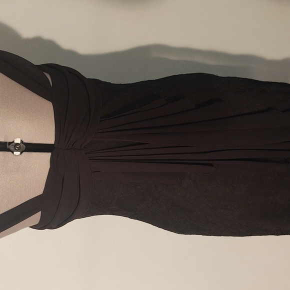 CDC Black Square Cowl Neck Floral Dress Sz 12 - Picture 9 of 10